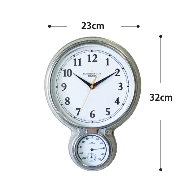 【ダルトン】 壁掛け時計 （WALL CLOCK ''NORTHROP G-30'' WD） 温度 湿度 アナログ 時計 ウォールクロック