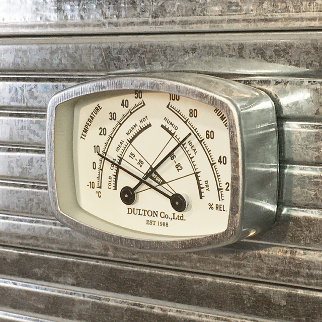 家具雑貨ROOMS / THERMO-HYGROMETER RECTANGLE サーモ ハイグロメーター レクタングル ダルトン DULTON 温度計  湿度計